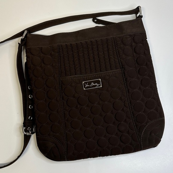 Vera Bradley Handbags - Vera Bradley Quilted Crossbody Bag Purse Solid Brown Adjustable Strap
